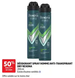 Auchan Rexona Déodorant spray homme anti-transpirant Dry offre