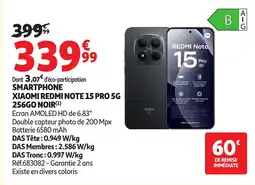 Auchan XIAOMI REDMI NOTE 15 PRO 5G offre