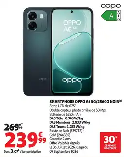Auchan OPPO SMARTPHONE A6 5G offre