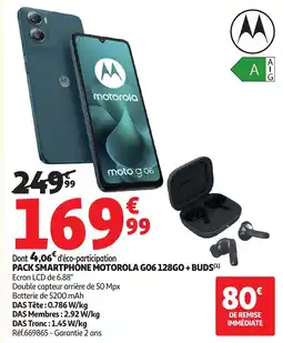 Auchan Motorola PACK SMARTPHONE MOTOROLA G06 128GO + BUDS offre