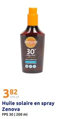 Action Zenova Huile solaire en spray offre
