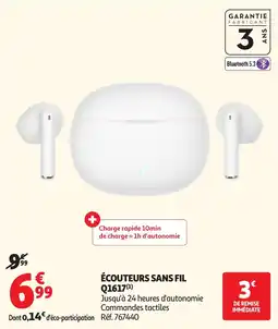 Auchan ÉCOUTEURS SANS FIL Q1617 offre