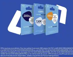 Auchan LEBARA Carte SIM avec crédit offre