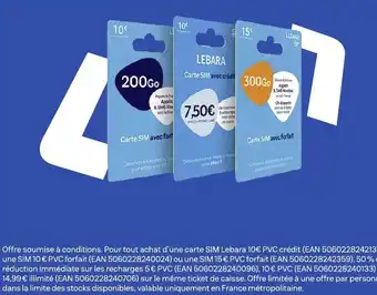 LEBARA Carte SIM avec crédit
