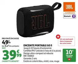 Auchan JBL ENCEINTE PORTABLE GO 5 offre