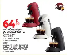 Auchan Senseo cafetière à dosettes offre