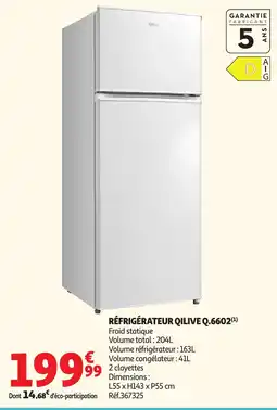 Auchan QILIVE RÉFRIGÉRATEUR Q.6602 offre