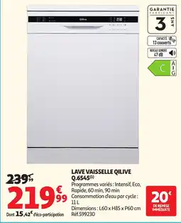 Auchan Qilive Lave vaisselle offre