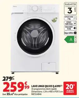 Auchan Qilive Lave Linge Q.6395 offre