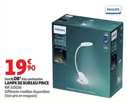 Auchan PHILIPS LAMPE DE BUREAU PINCE offre