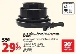 Auchan SET 5 PIÈCES À POIGNÉE AMOVIBLE offre