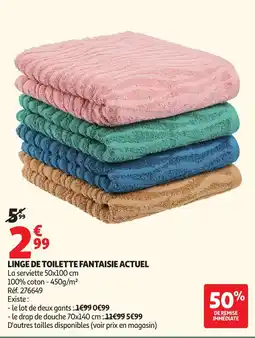 Auchan Linge de toilette Fantaisie Actuel offre
