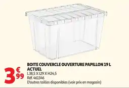 Auchan BOITE COUVERCLE OUVERTURE PAPILLON offre