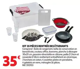 Auchan Kit 35 pièces rentrée des étudiants offre