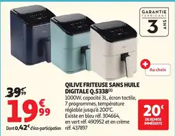 Auchan Qilive friture sans huile digitale q.5338 offre