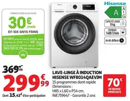 Auchan Hisense lave0linge a induction wf8014qaevjm offre
