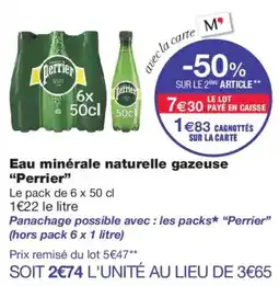 Monoprix Perrier Eau minérale naturelle gazeuse offre