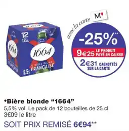 Monoprix 1664 Bière blonde offre