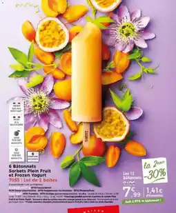 Thiriet 6 batonnets sorbets plein fruit et frozen yogurt offre