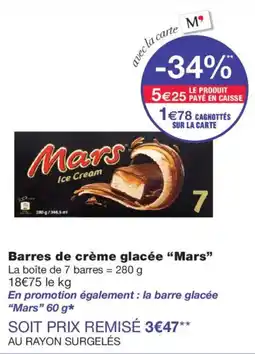Monoprix Mars Barres de crème glacée offre