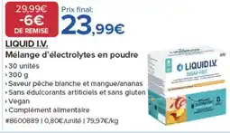 Costco LIQUID I.V. Mélange d'électrolytes en poudre offre