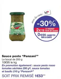 Monoprix Panzani Sauce pesto offre