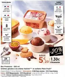 Thiriet Bac premium cremes glacees a la creme fraiche et sorbets plein fruits offre