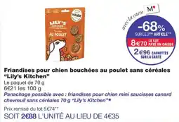 Monoprix Lily's Kitchen Friandises pour chien bouchées au poulet sans céréales offre