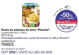 Monoprix Florette Purée de pommes de terre offre
