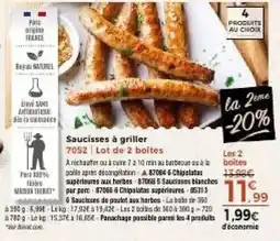 Thiriet MAISON THORIET Saucisses à griller offre