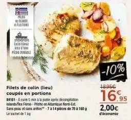 Thiriet Filets de colin (lieu) coupés en portions offre