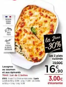 Thiriet Lasagnes au saumon et aux épinards offre