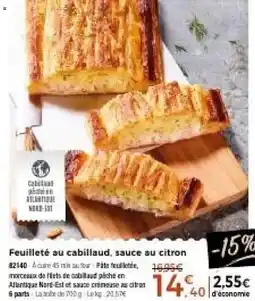 Thiriet Feuilleté au cabillaud sauce au citron offre