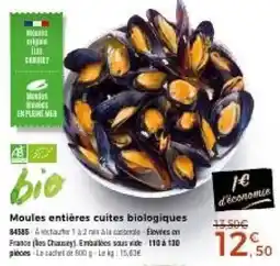 Thiriet Moules entières cuites biologiques offre