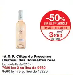 Monoprix Château des Bormettes rosé offre