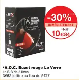 Monoprix BUZET A.O.C. Buzet rouge Le Verre offre