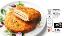 Thiriet 4 Escalopes cordons bleus de poulet offre