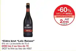 Monoprix Loïc Raison Cidre brut offre