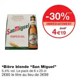 Monoprix San Miguel Bière blonde offre