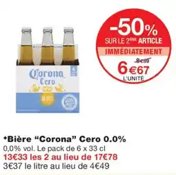 Monoprix Corona Bière Cero 0.0% offre