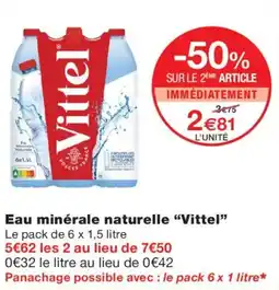 Monoprix Vittel Eau minérale naturelle offre