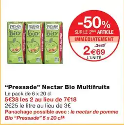 Monoprix Pressade Nectar Bio Multifruits offre