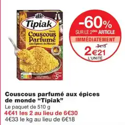 Monoprix Tipiak Couscous Parfumé aux epices de monde offre