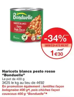 Monoprix Bonduelle Haricots blancs offre