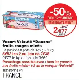 Monoprix Danone Yaourt Velouté offre