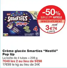 Monoprix Nestle smarties crème glacée pop up offre