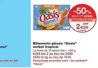 Monoprix Oasis Sorbet offre