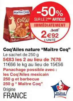 Monoprix Maître Coq Coq'Ailes nature offre