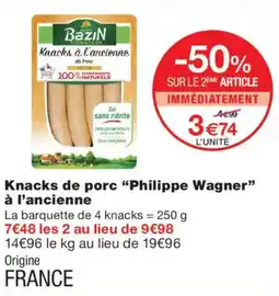 Monoprix Bazin Knacks de porc offre