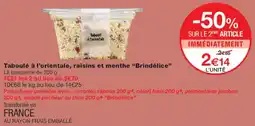 Monoprix Brindélice Taboulé à l'orientale offre